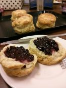 Blueberry Freezer Jam on Biscuits!